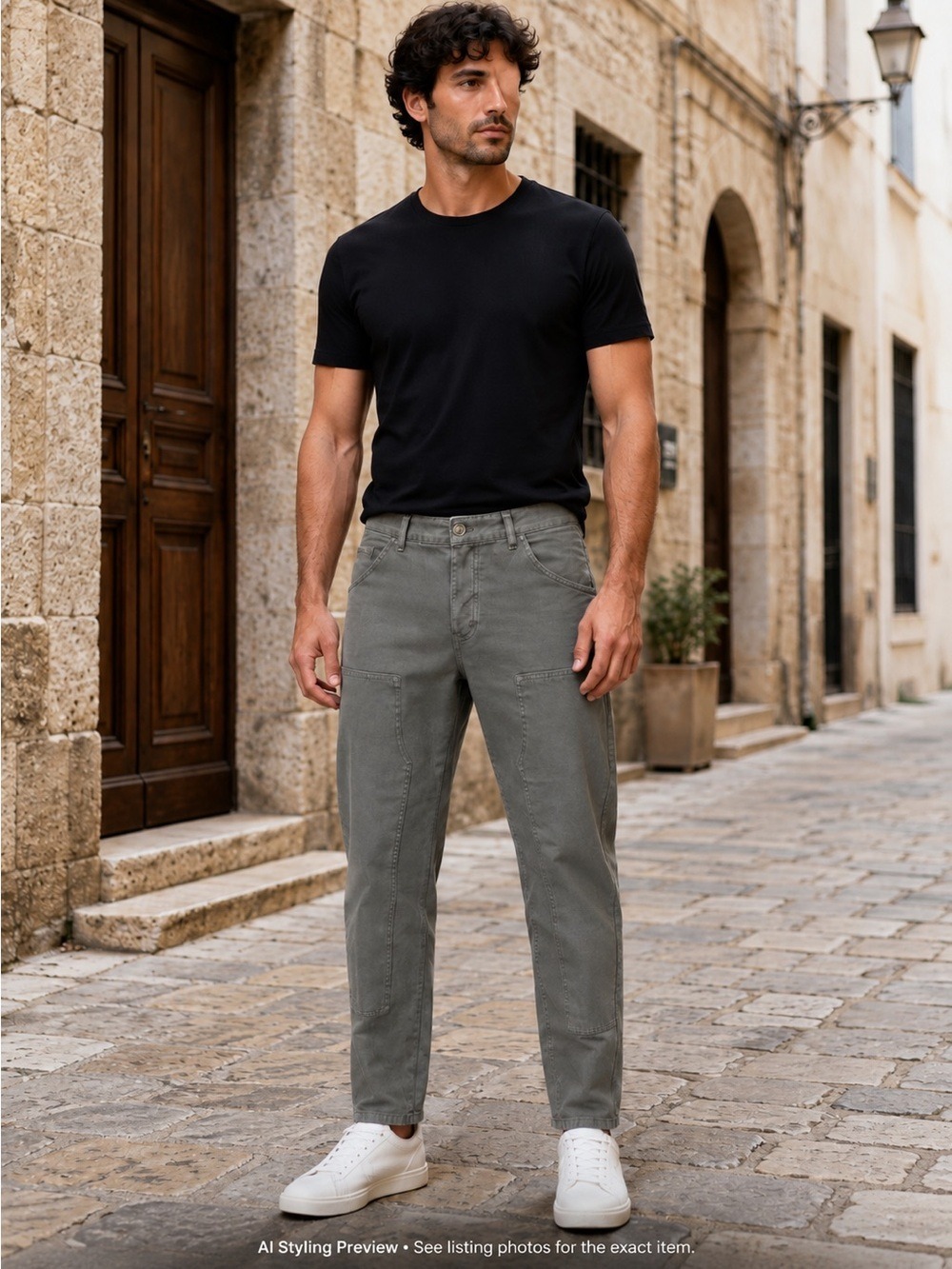 Brave Soul 32x28 Grey Utility Panel Button Fly Pants Tapered Cotton